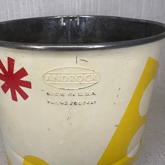 Vintage Mid Century Atomic Tin Metal Painted Flour Sifter Androck USA MCM - Picture 5 of 11